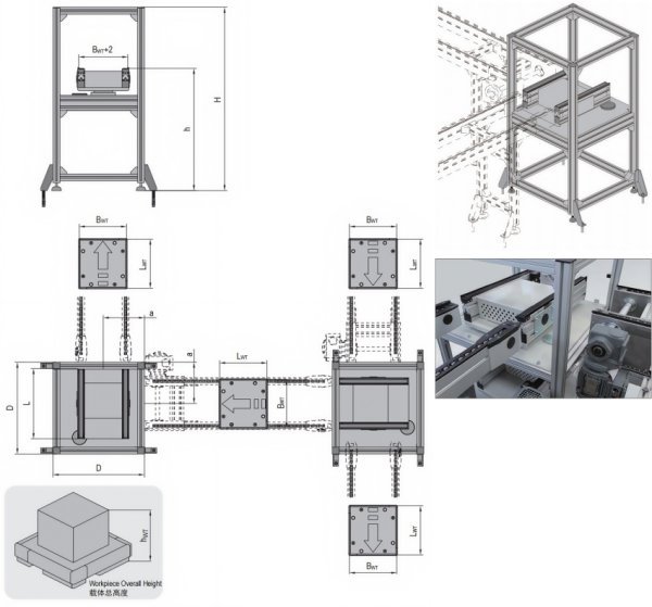 30kg rotary conveyor unit for pallet transfer system with precise rotation function
