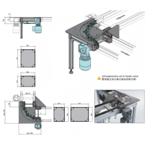 90º Round Belt Curve (self-powered)