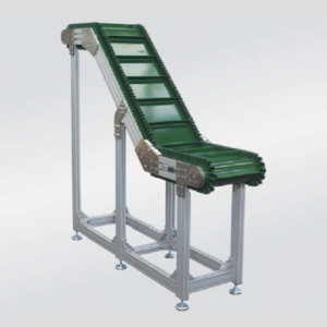 Incline belt conveyor with stainless steel sidewall