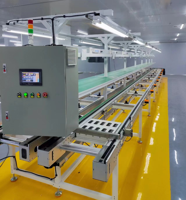 PCS3 pallet conveyor system for automated production line with control cabinet